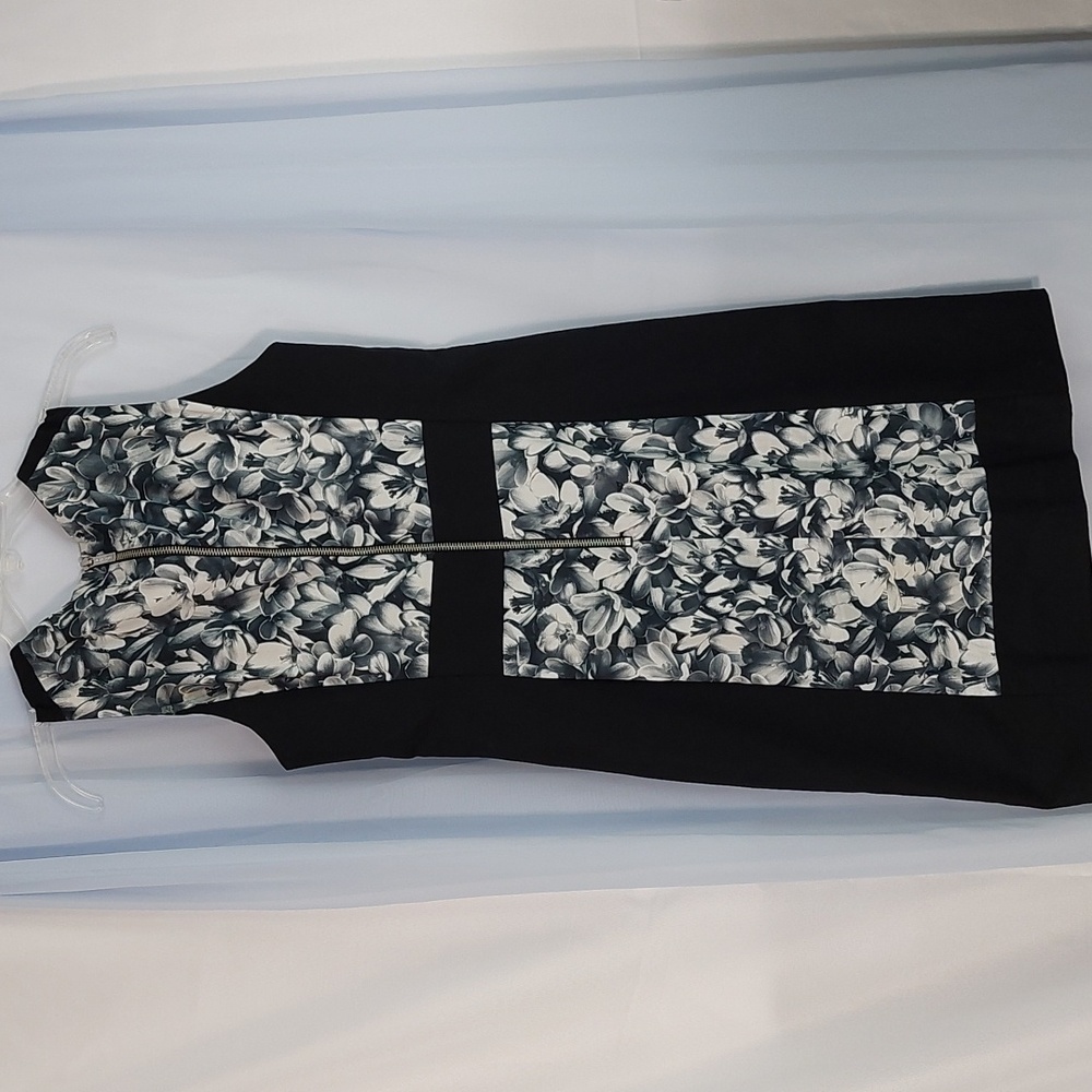 Women's black and floral sleeveless sheath dress by Michael Kors, size 10